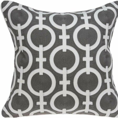 Homeroots 20 x 7 x 20 in. Transitional Gray & White Accent Pillow Cover with Poly Insert 334124
